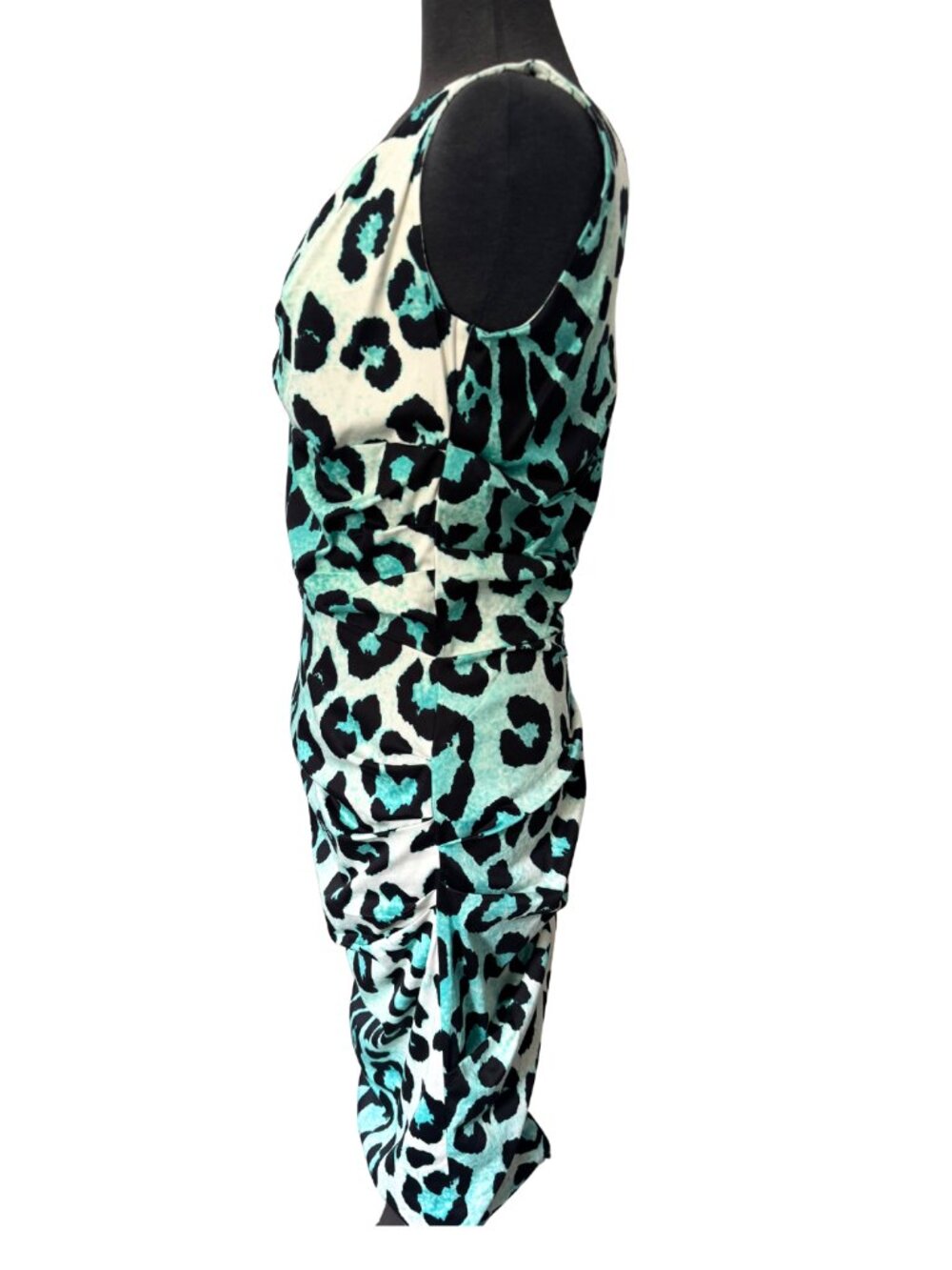 Samantha Sung New York Teal Leopard Print Midi Dress Size 8 - Picture 5 of 15